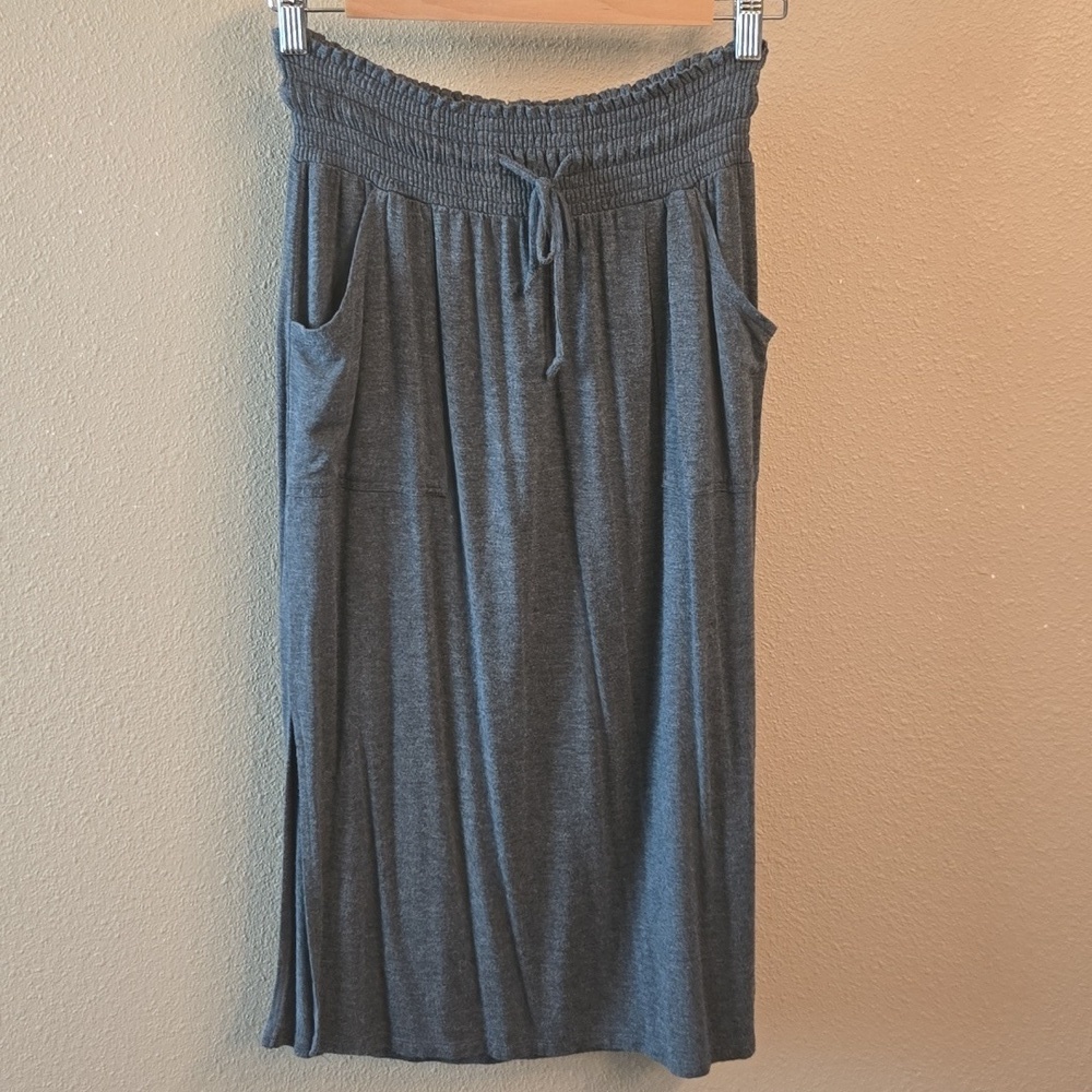 Grace and Lace Gray Midi Skirt